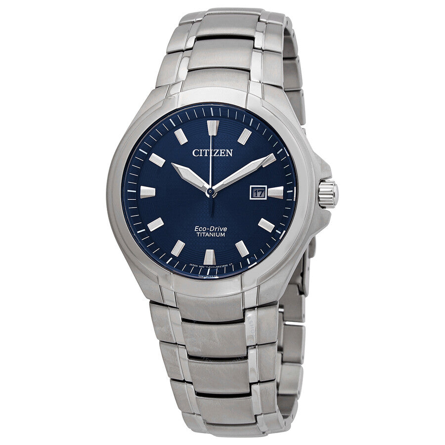 Citizen Eco-Drive Super Titanium Blue Dial Men's Watch BM7430-89L - The Watches Men & Co