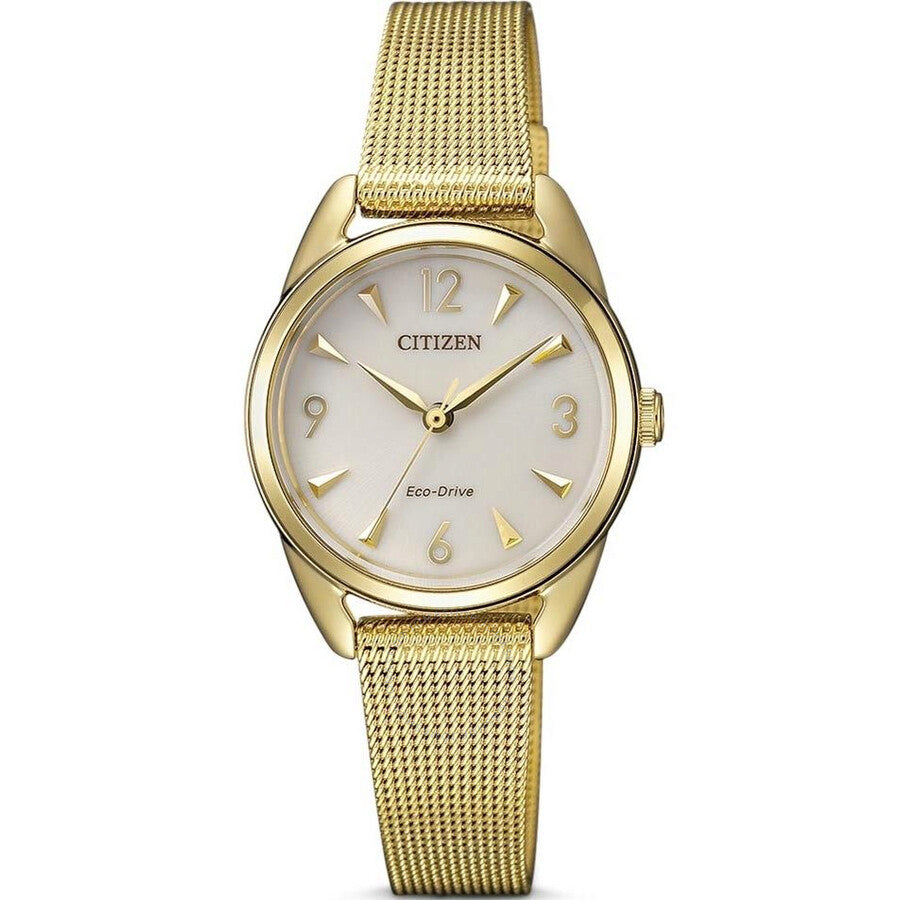 Citizen Eco-Drive White Dial Gold-tone Mesh Ladies Watch EM0687-89P - The Watches Men & Co