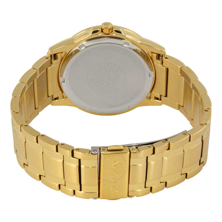 Citizen Eco-drive Reloj de hombre de acero dorado con esfera blanca BM7262-57A