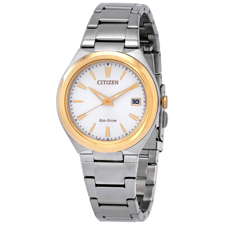 Citizen Eco-Drive White Dial Ladies Watch FE6028-89B - The Watches Men & Co