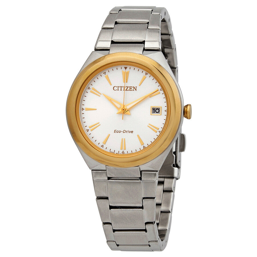 Citizen Eco-Drive White Dial Stainless Steel Ladies Watch FE6024-55B - The Watches Men & Co