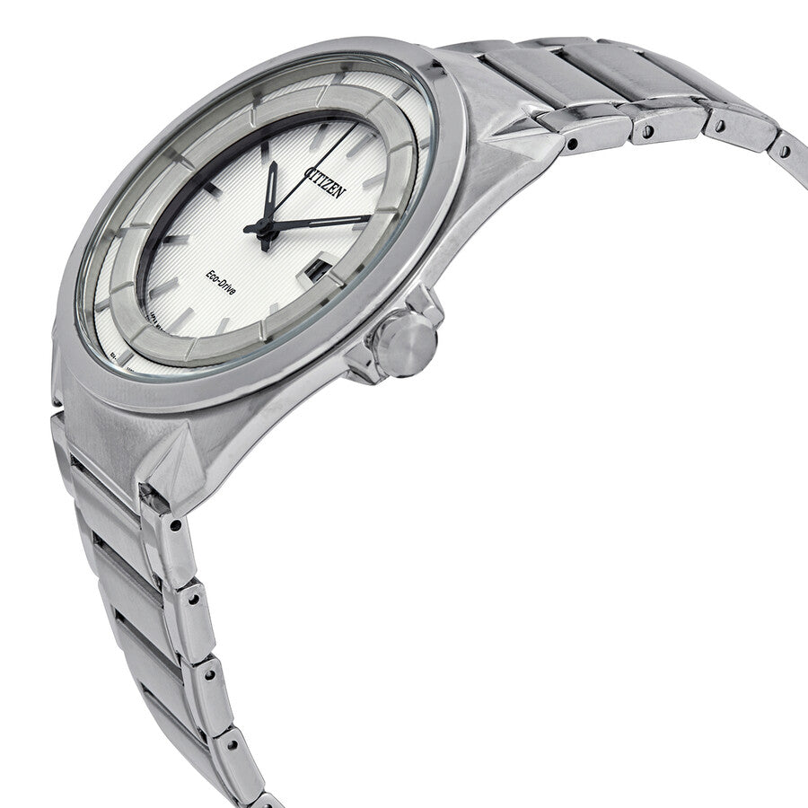 Citizen Eco-Drive White Dial Stainless Steel Men's Watch AW1010-57B