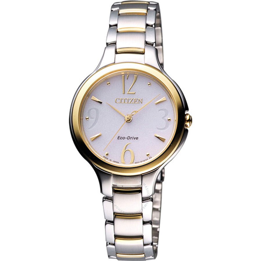 Citizen Eco-Drive White Dial Two-tone Ladies Watch EP5994-59A - The Watches Men & Co