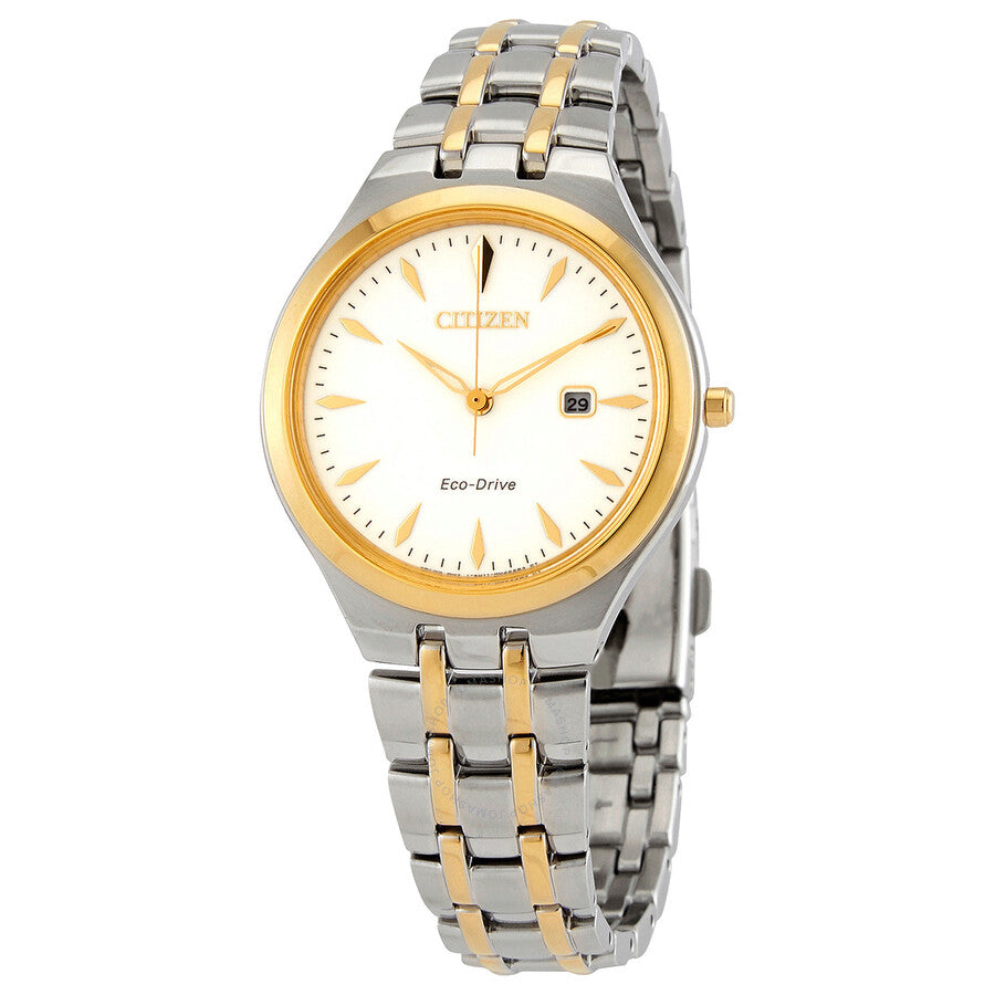 Citizen Eco-Drive White Dial Two-tone Ladies Watch EW2494-89B - The Watches Men & Co