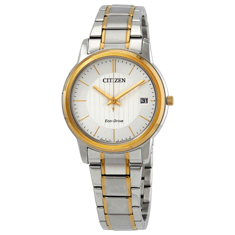 Citizen Eco-Drive White Dial Two-tone Ladies Watch FE6016-88A - The Watches Men & Co