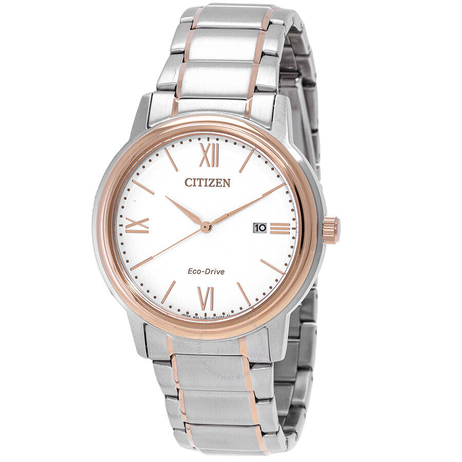 Citizen Eco-Drive White Dial Two-tone Men's Watch AW1676-86A - The Watches Men & Co