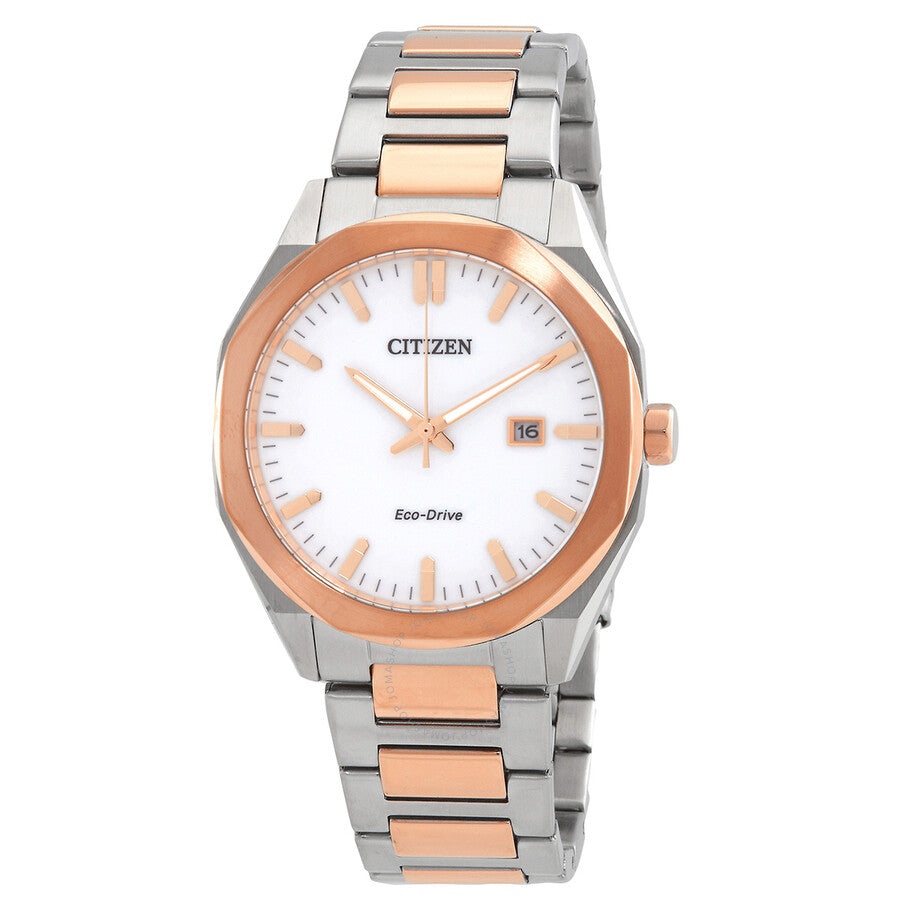 Citizen Eco-Drive White Dial Two-Tone Men's Watch BM7606-84A - The Watches Men & Co