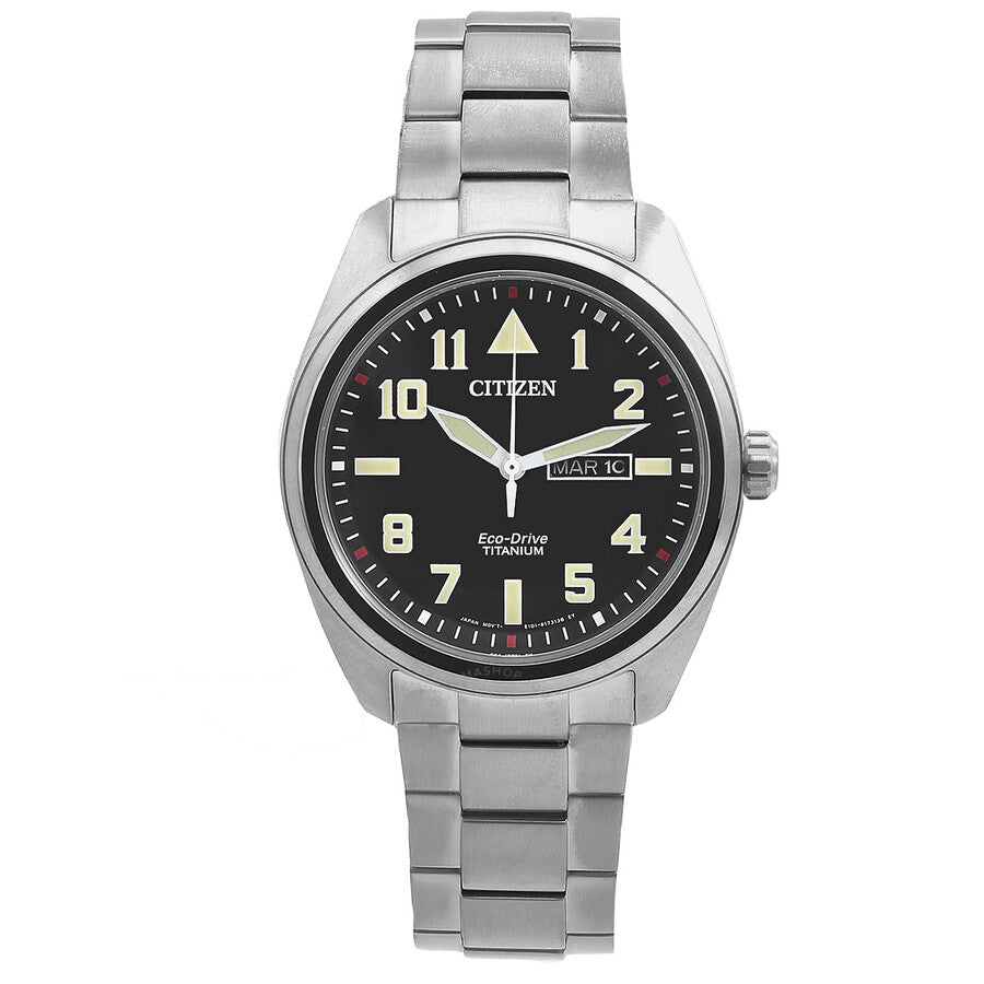 Citizen Garrison Eco-Drive Black Dial Super Titanium Men's Watch BM8560-88E - The Watches Men & Co
