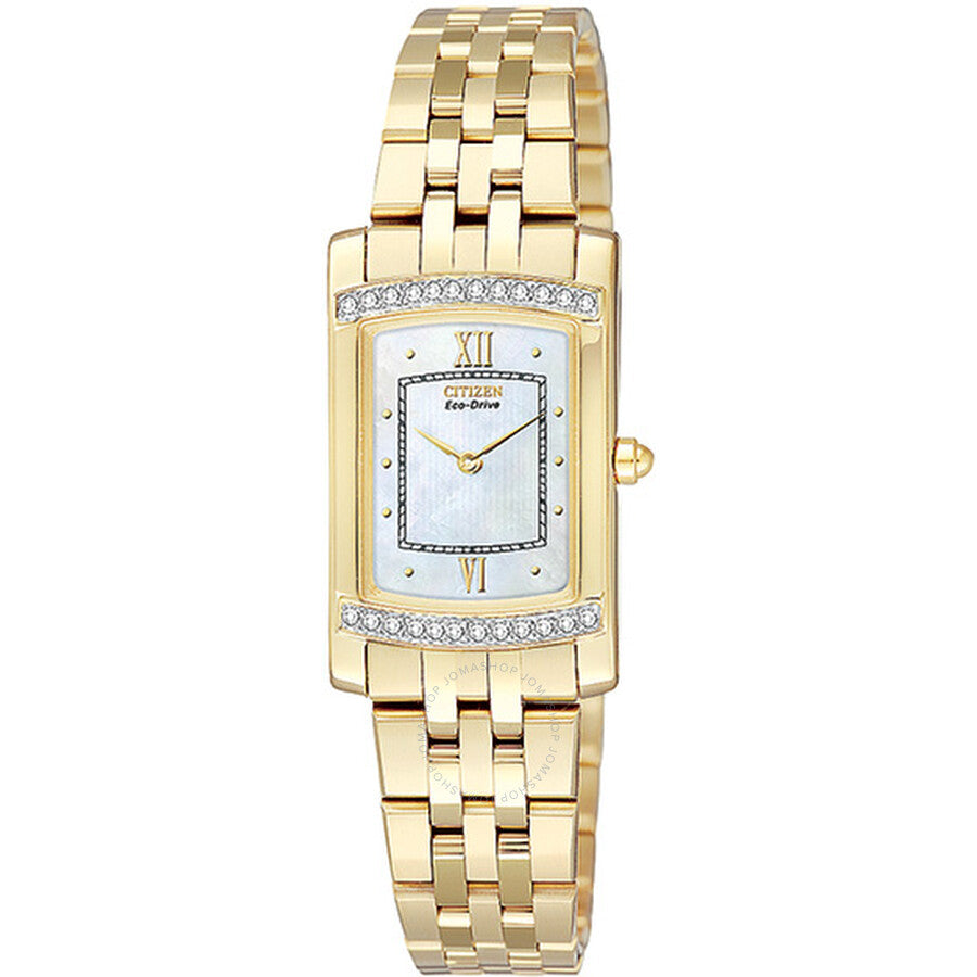 Citizen Gold-Tone Stiletto Diamond Ladies Watch EG3122-57D - The Watches Men & Co