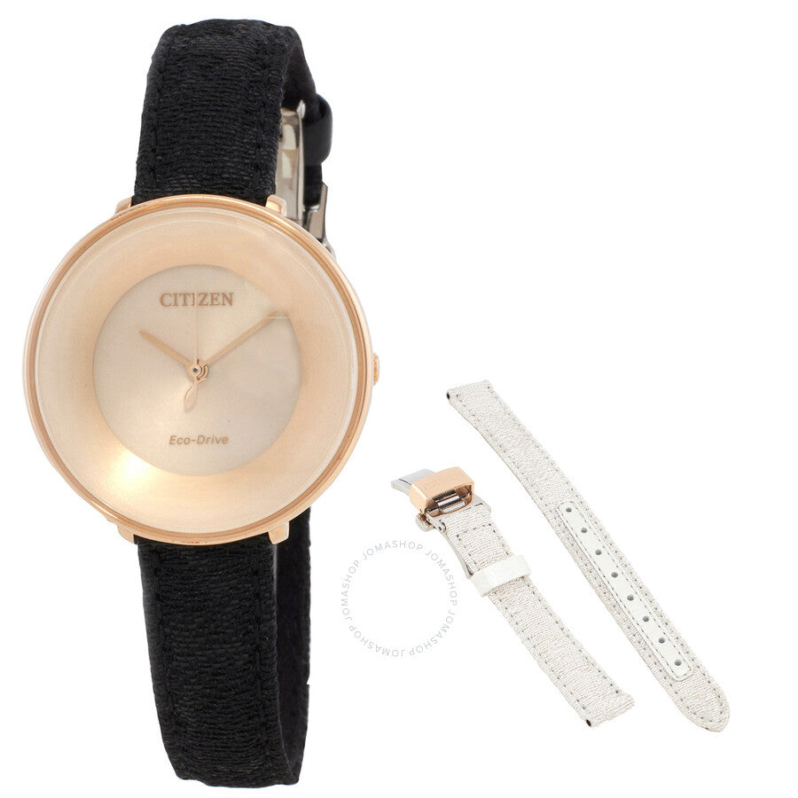 Citizen L Eco-Drive Champagne Dial Ladies Watch EM0608-42X - The Watches Men & Co