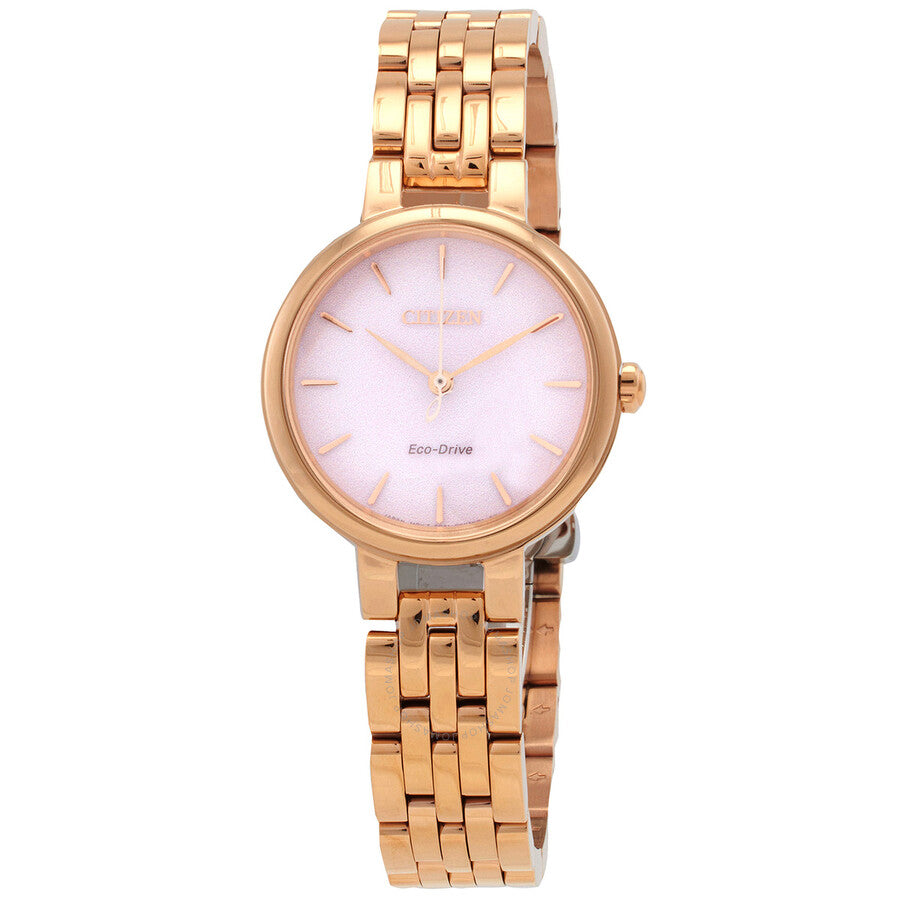 Citizen L Eco-Drive Pink Dial Ladies Watch EM0993-82X - The Watches Men & Co