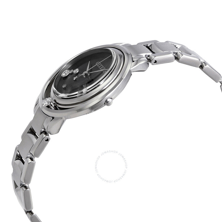 Reloj Citizen L Sunrise Solitare con esfera de diamante negro para mujer EW5520-50E