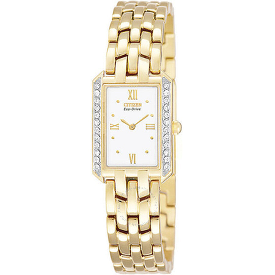 Citizen Ladies Silhouette Gold-Tone Crystals Watch EW9392-56A - The Watches Men & Co