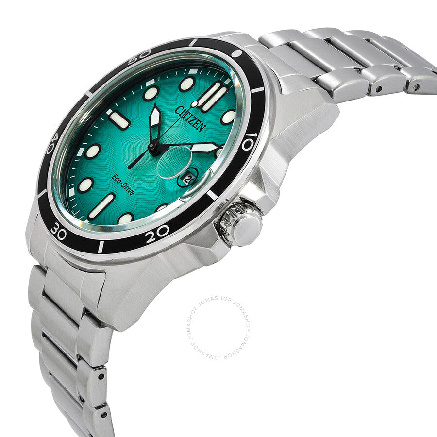Citizen Marine 1810 Eco-Drive Turquoise Dial Men's Watch AW1816-89L - The Watches Men & Co #2