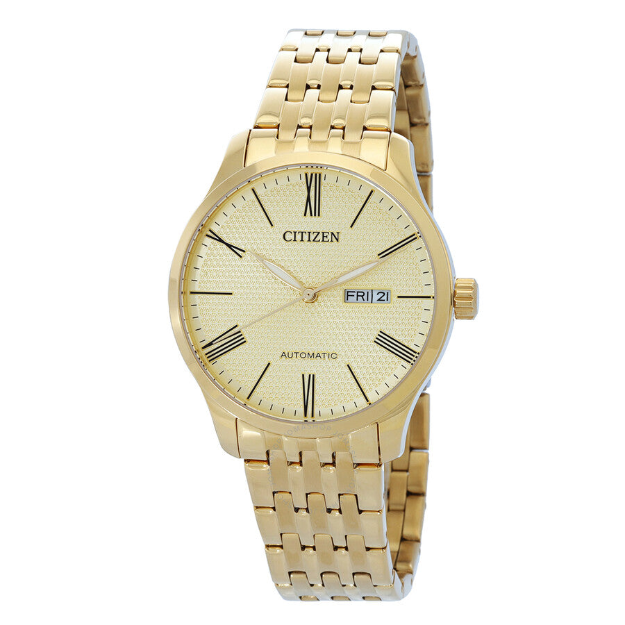 Citizen Mechanical Automatic Men's Gold-tone Stainless Steel Watch NH8352-53P - The Watches Men & Co
