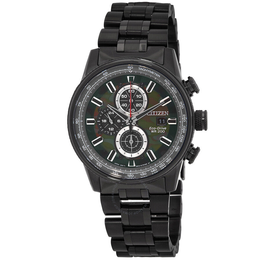 Citizen Nighthawk Chronograph Green Camo Dial Men's Watch CA0805-53X - The Watches Men & Co
