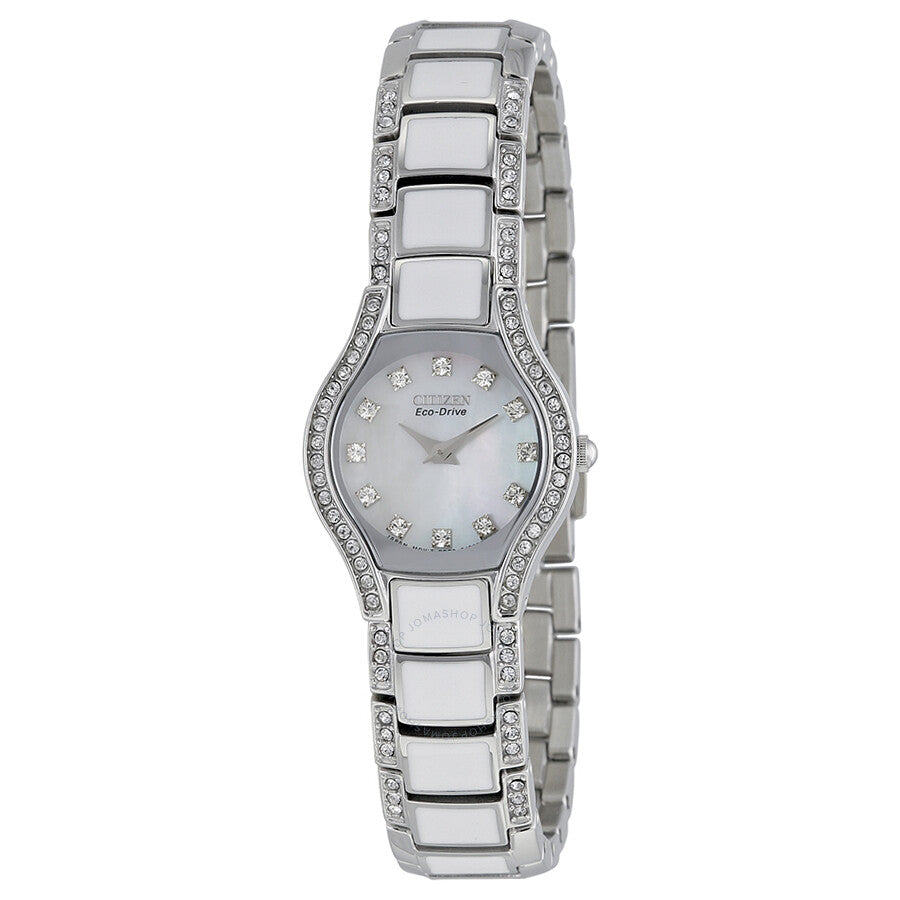 Citizen Normandie Mother of Pearl Dial Eco-Drive Ladies Watch EW9870-81D - The Watches Men & Co