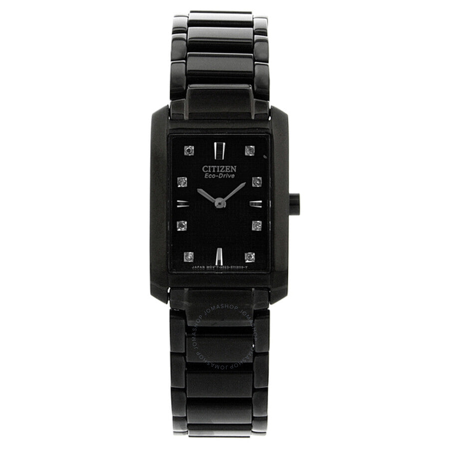 Reloj Citizen Palidoro Diamond Black Dial Black IP Acero Inoxidable Mujer EX1077-51E