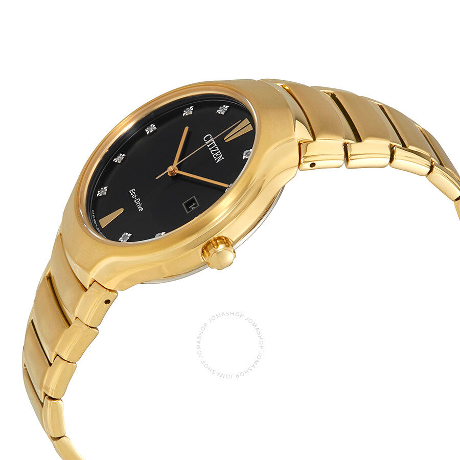 Citizen Paradigm Diamond Black Dial Gold-tone Men's Watch AW1552-54E