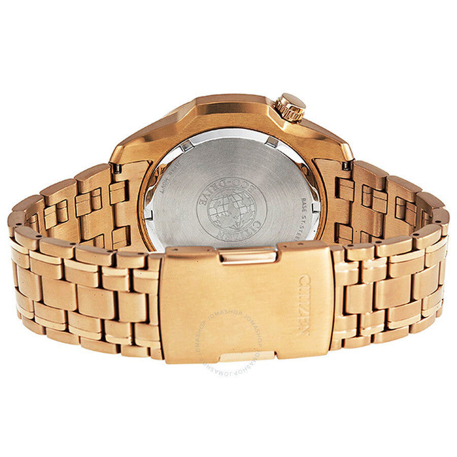 Citizen Calendario perpetuo Cronógrafo Reloj para hombre en tono dorado rosa con esfera negra BL5403-54E