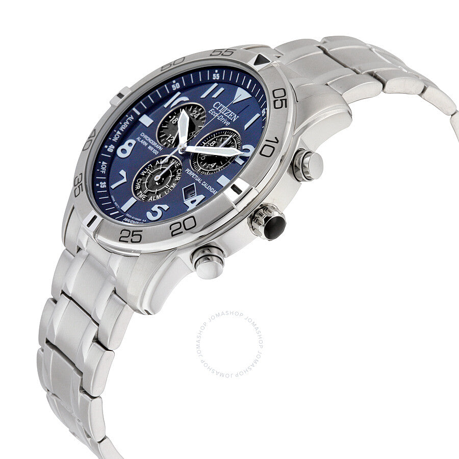 Reloj Citizen Perpetual Calendar Eco-Drive Cronógrafo Esfera Azul Hombre BL5470-57L