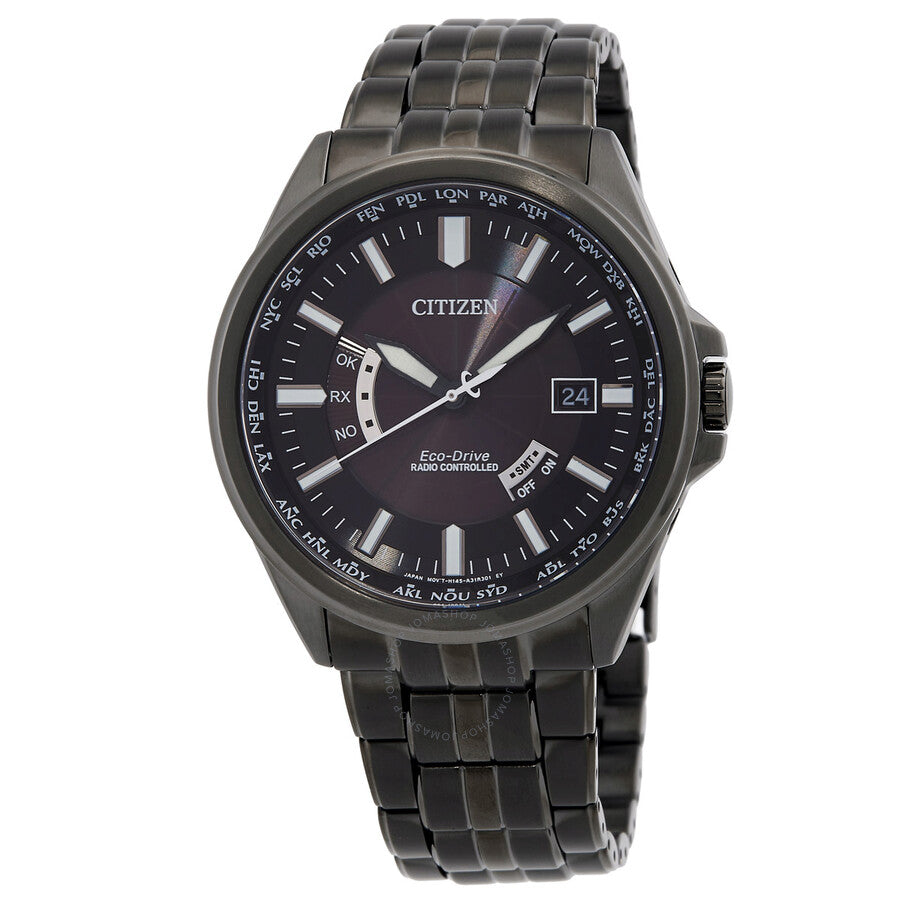 Citizen Perpetual World Time Black Dial Men's Watch CB0294-54E - The Watches Men & Co