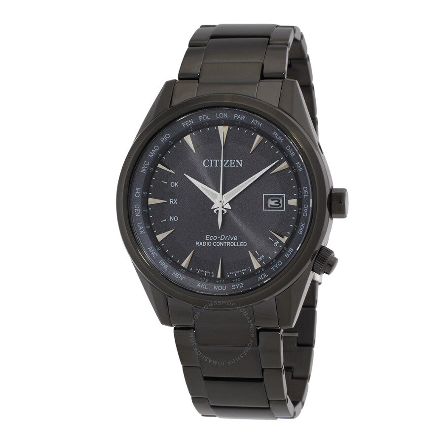 Citizen Perpetual World Time GMT Eco-Drive Black Dial Men's Watch CB0275-83E - The Watches Men & Co
