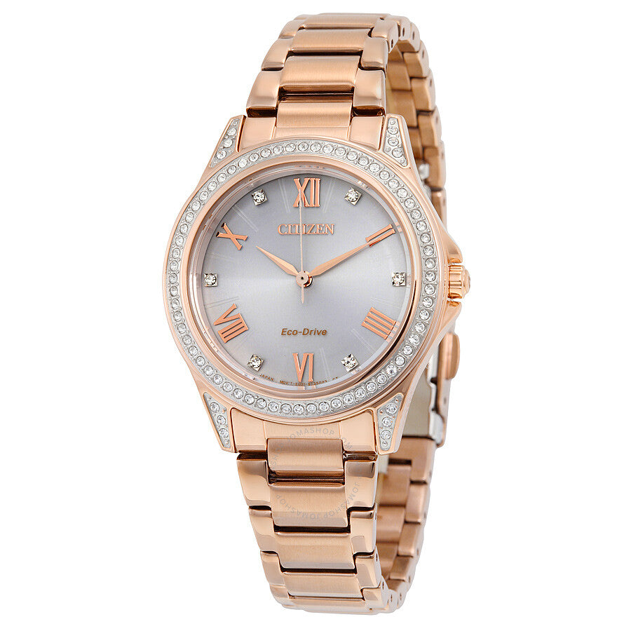 Citizen POV Eco-Drive Reloj para mujer en tono dorado rosa EM0233-51A