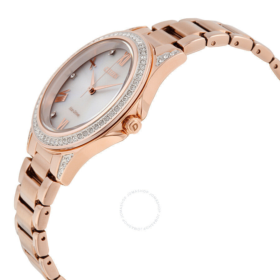 Citizen POV Eco-Drive Reloj para mujer en tono dorado rosa EM0233-51A