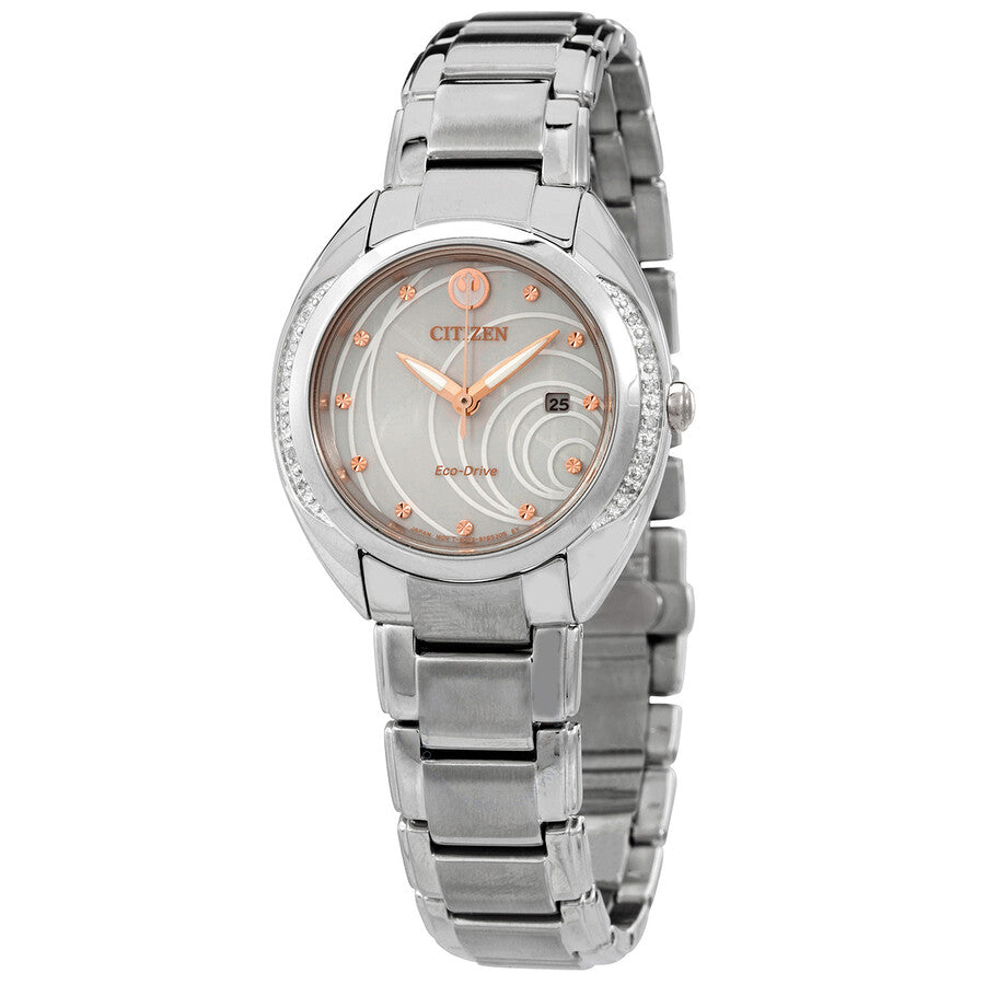 Citizen Princess Leia Diamond Silver Dial Ladies Watch EW2251-81W - The Watches Men & Co