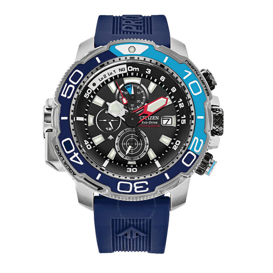Citizen Promaster Aqualand Chronograph Black Dial Men's Watch BJ2169-08E - The Watches Men & Co