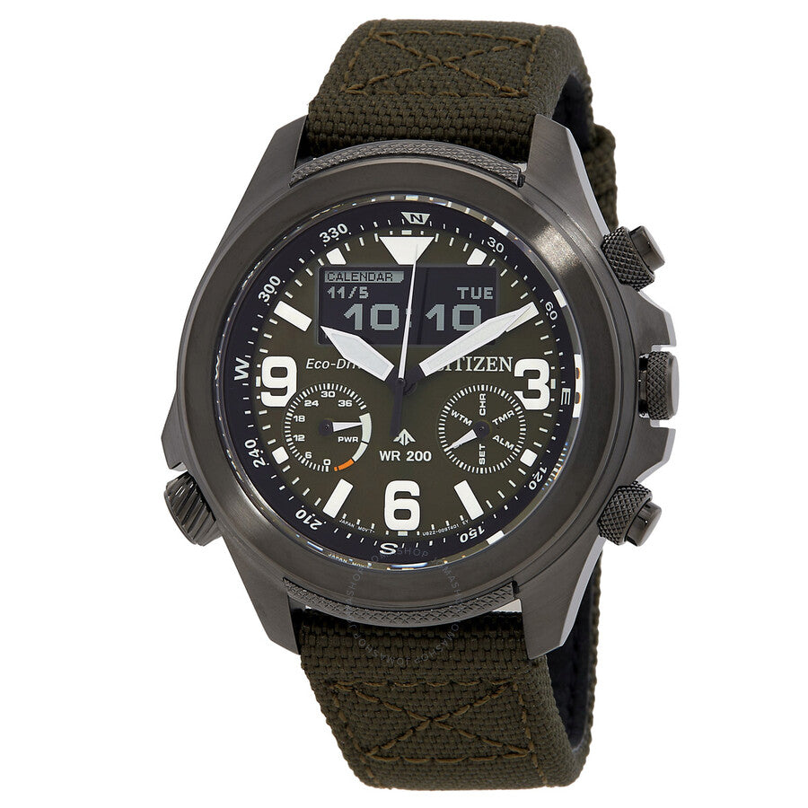 Citizen Promaster Land Analog-Digital Green Dial Men's Watch JV1005-02W - The Watches Men & Co