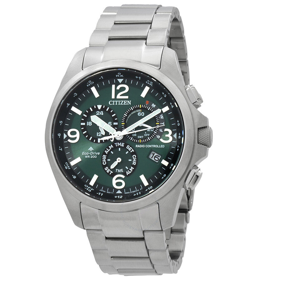 Citizen Promaster Land Chronograph Green Dial Men's Watch CB5921-59X - The Watches Men & Co