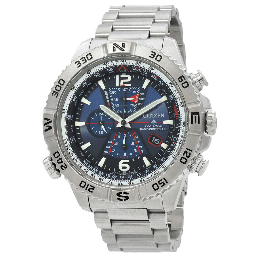 Citizen Promaster Navihawk A-T Chronograph Blue Dial Men's Watch AT8220-55L - The Watches Men & Co