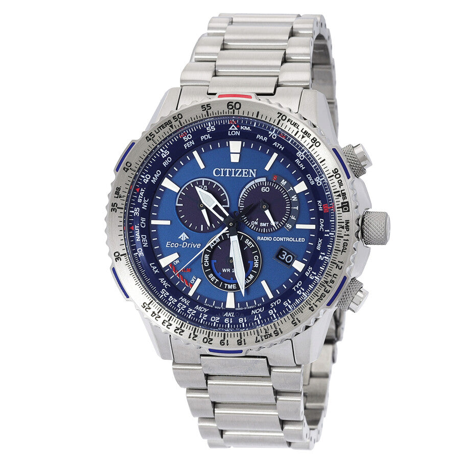 Citizen Promaster Perpetual Alarm World Time Chronograph Blue Dial Men's Watch CB5000-50L - The Watches Men & Co