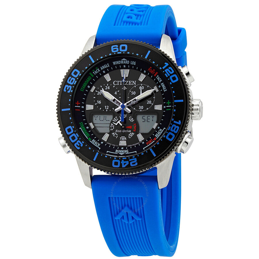 Citizen Promaster Sailhawk Alarm World Time Chronograph Analog-Digital Black Dial Men's Watch JR4068-01E - The Watches Men & Co