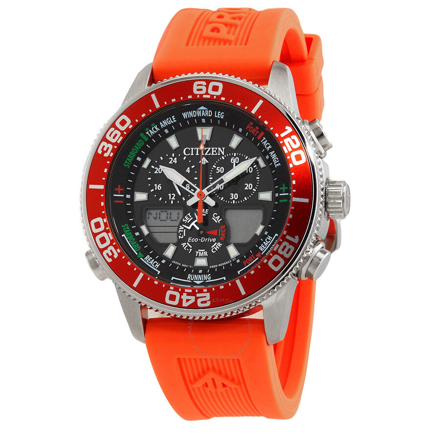 Citizen Promaster Sailhawk Alarm World Time Chronograph Analog-Digital Black Dial Men's Watch JR4061-00F - The Watches Men & Co