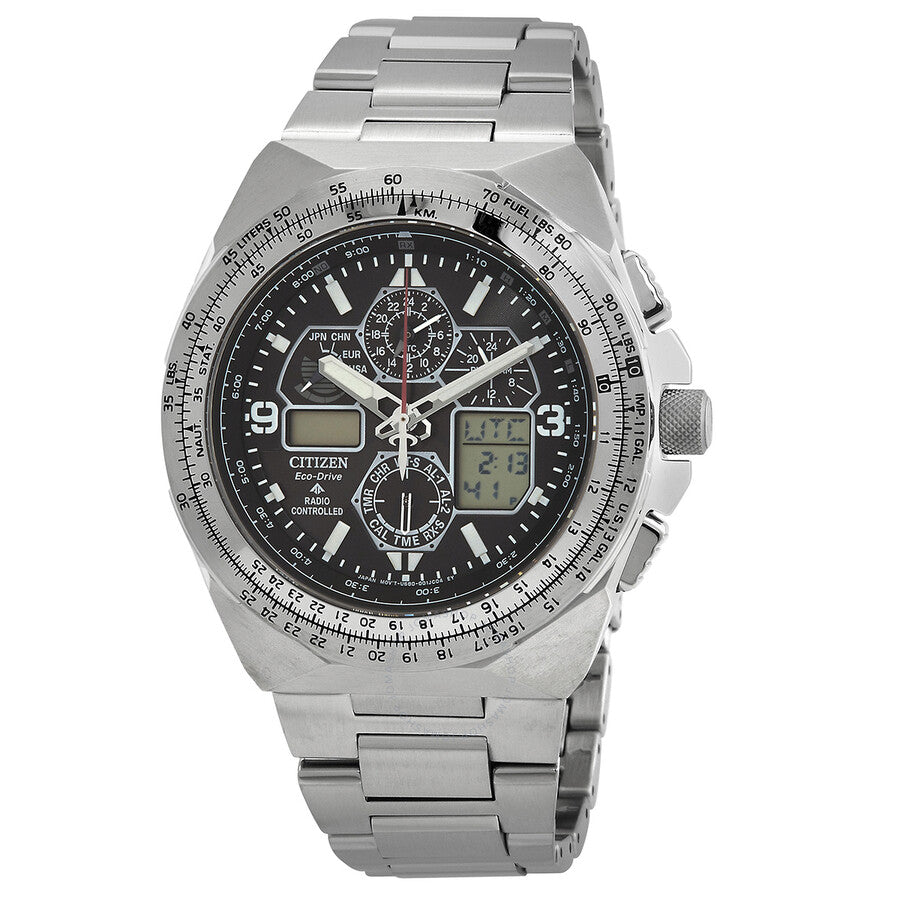 Citizen Promaster Skyhawk A-T Perpetual Chronograph GMT Analog-Digital Black Dial Men's Watch JY8120-58E - The Watches Men & Co