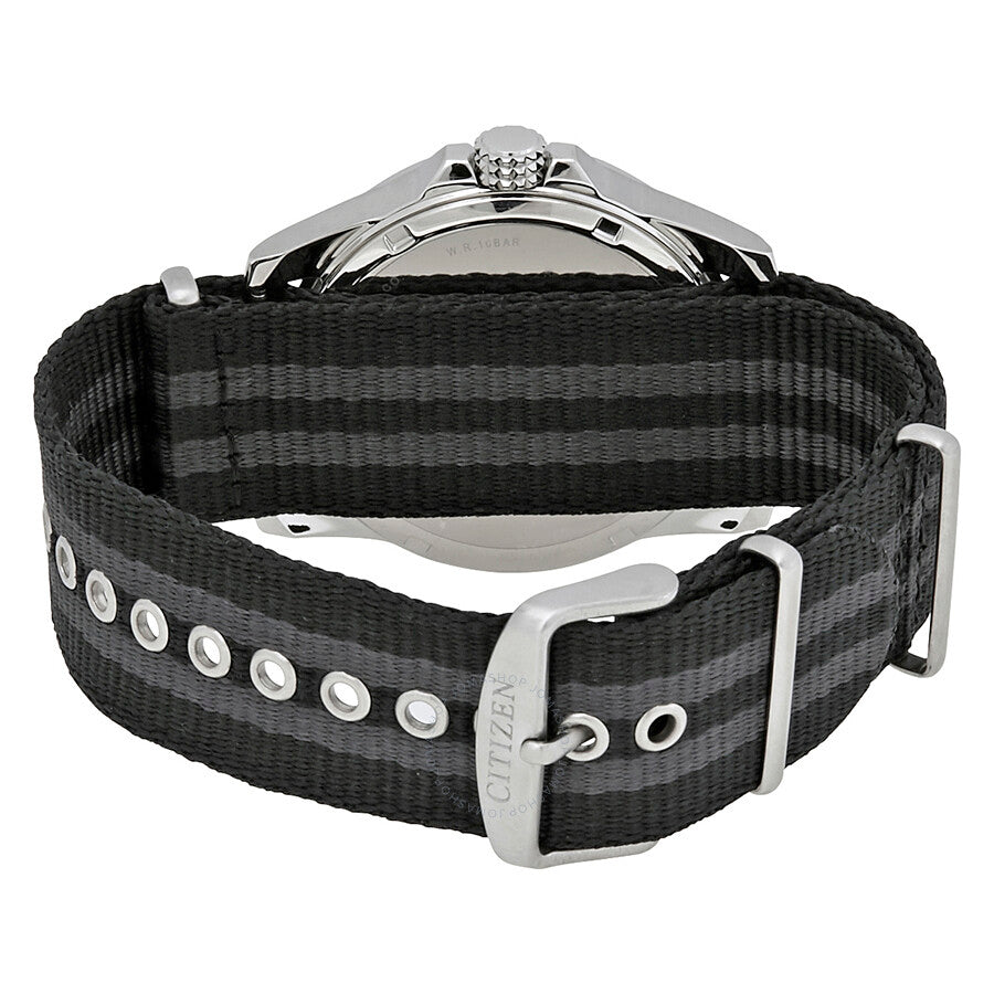 Citizen PRT Black Dial Striped Nylon Men's Watch AW7030-06E