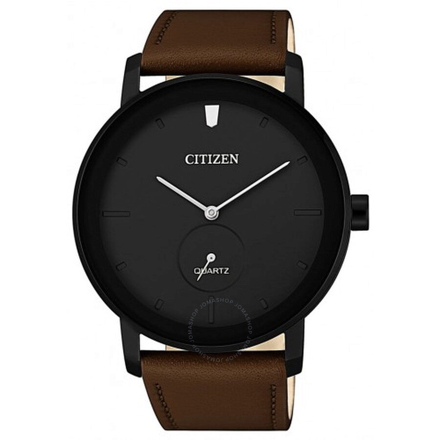 Citizen Quartz Black Dial Brown Leather Men's Watch BE9185-08E - The Watches Men & Co