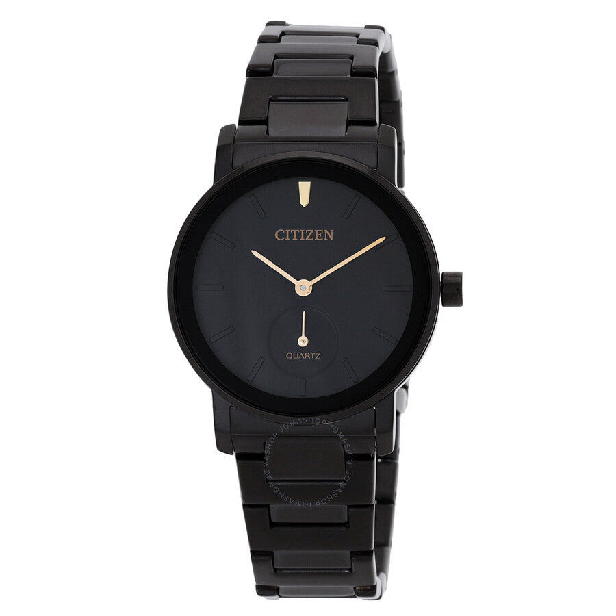 Citizen Quartz Black Dial Black-plated Ladies Watch EQ9065-50E - The Watches Men & Co