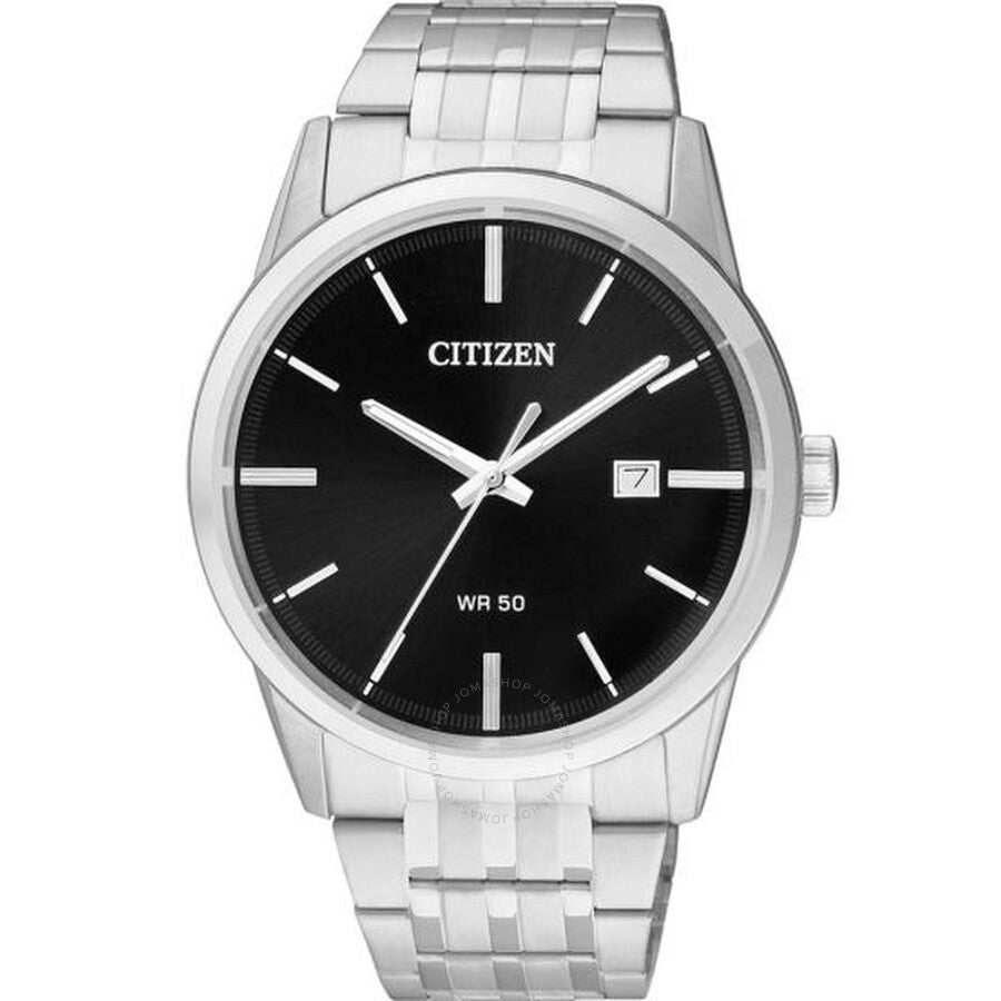 Citizen Quartz Black Dial Stainless Steel Men's Watch BI5000-52E - The Watches Men & Co