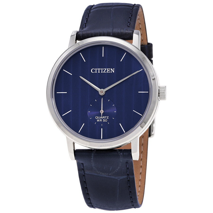 Citizen Quartz Blue Dial Blue Leather Men's Watch BE9170-05L - The Watches Men & Co