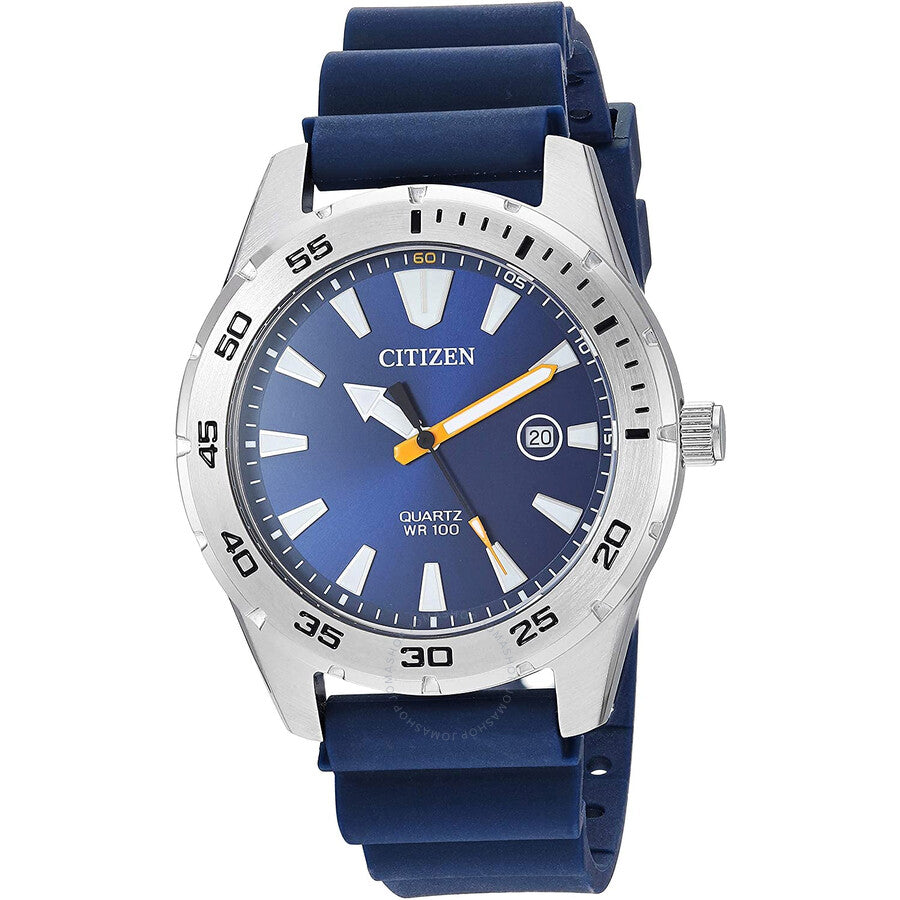 Citizen Quartz Blue Dial Blue Polyurethane Men's Watch BI1041-22L - The Watches Men & Co
