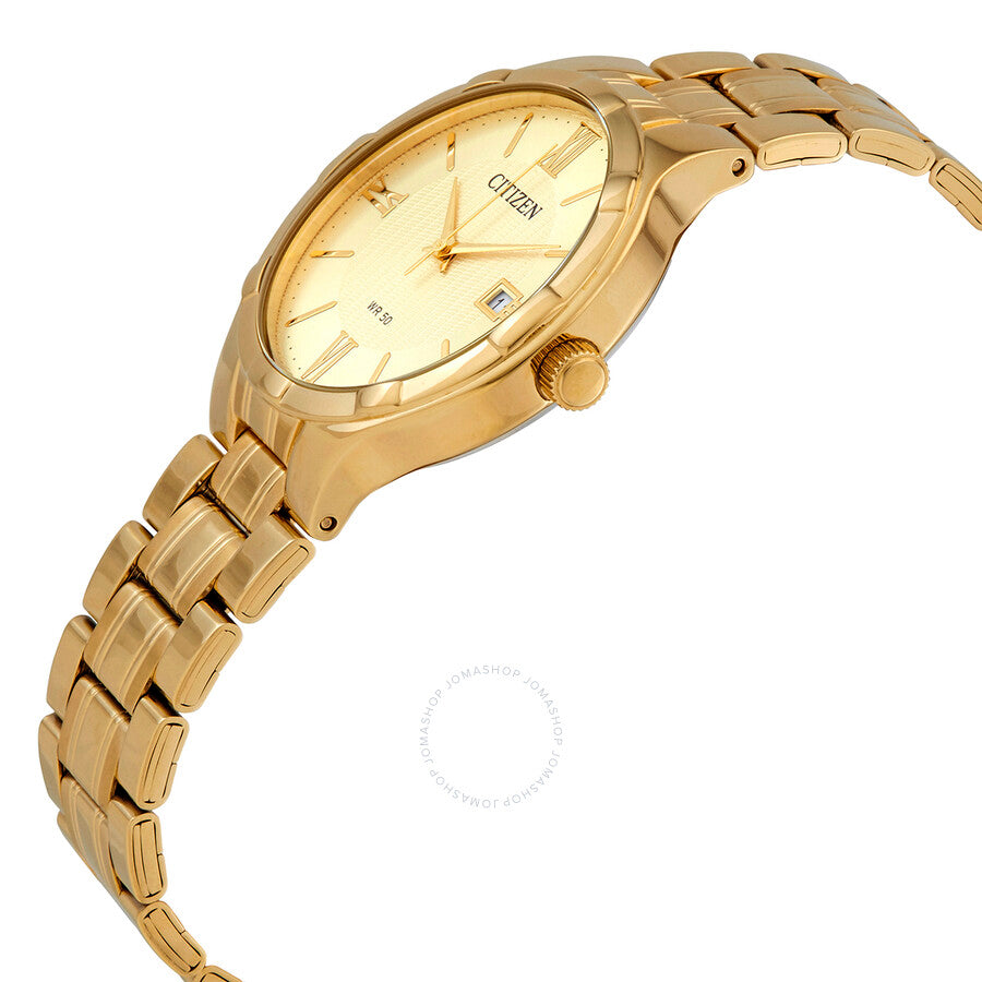 Reloj Citizen de cuarzo con esfera de champán y tono dorado amarillo para hombre BI5022-50P