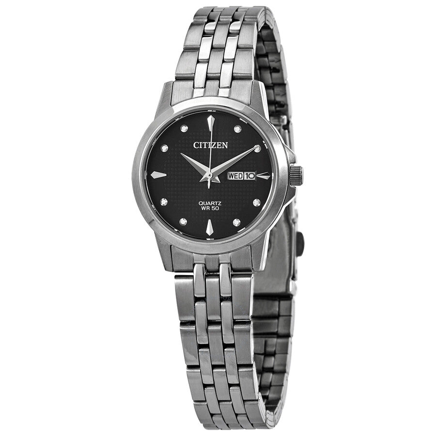 Citizen Quartz Crystal Black Dial Ladies Watch EQ0601-54F - The Watches Men & Co
