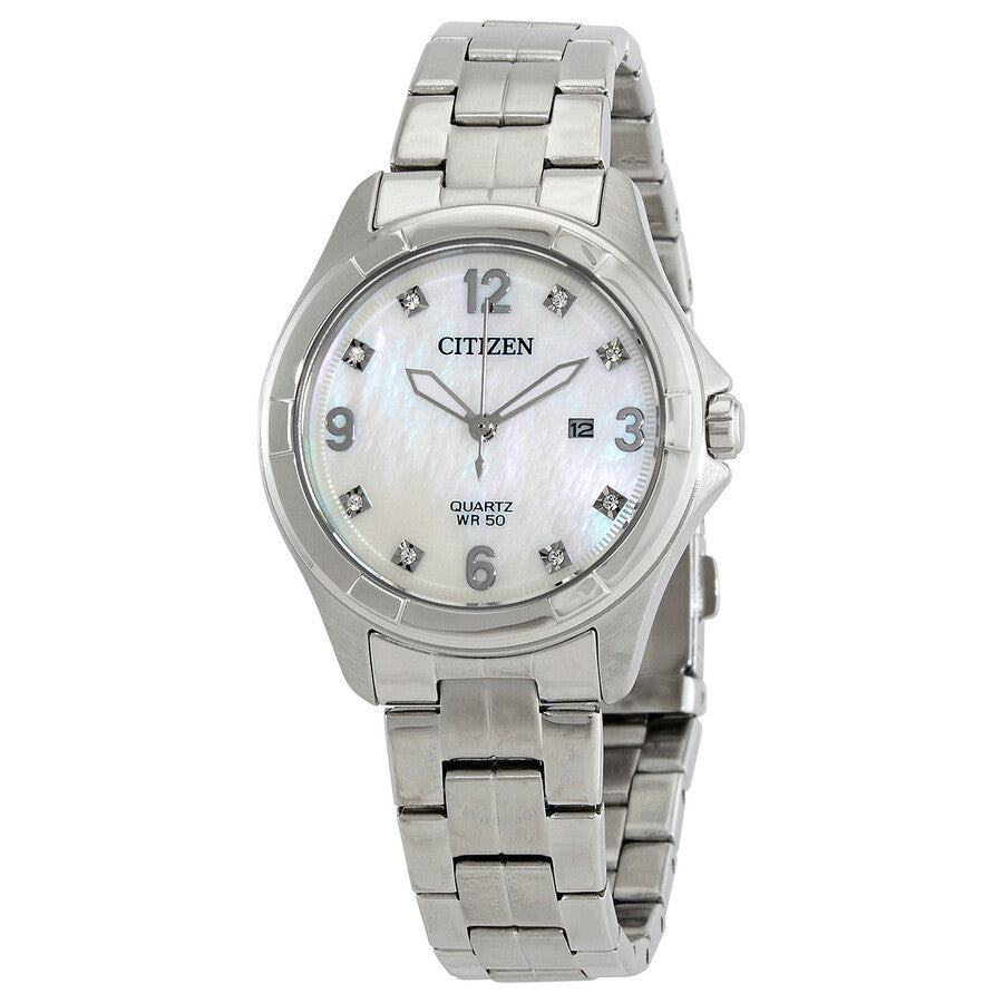 Citizen Quartz Crystal Mother of Pearl Dial Ladies Watch EU6080-58D - The Watches Men & Co