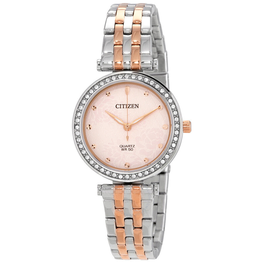 Citizen Quartz Crystal Pink Dial Ladies Watch ER0218-53X - The Watches Men & Co