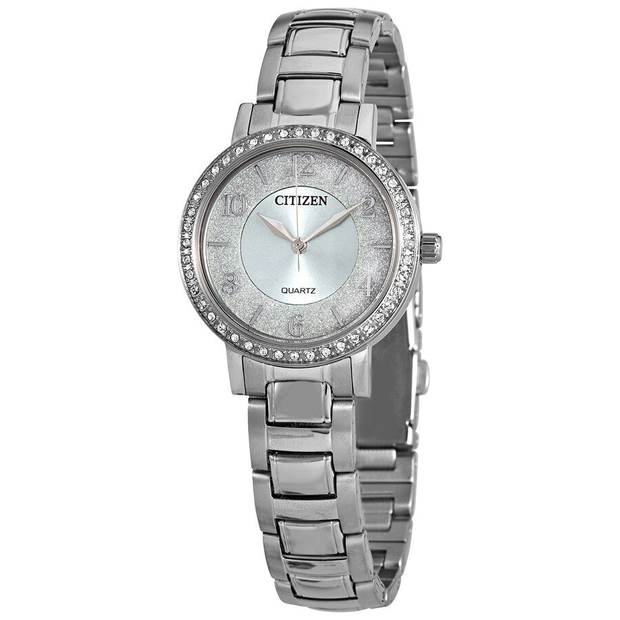 Citizen Quartz Crystal Silver Dial Ladies Watch EL3040-55L - The Watches Men & Co
