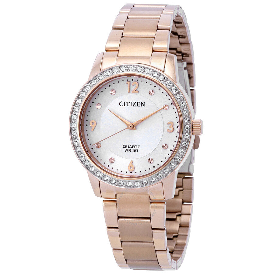 Citizen Quartz Crystal White Dial Ladies Watch EL3093-83A - The Watches Men & Co